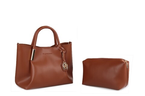 Geanta beverly hills polo club, 701, piele ecologica, maro