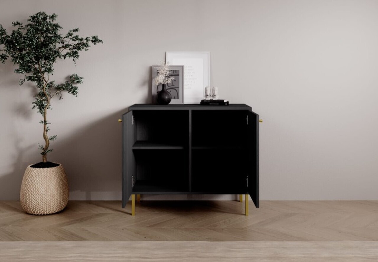 Comoda ADRK, Tili 2D, 83.6x40.8x73.9 cm, PAL laminat, negru — imaginea 6