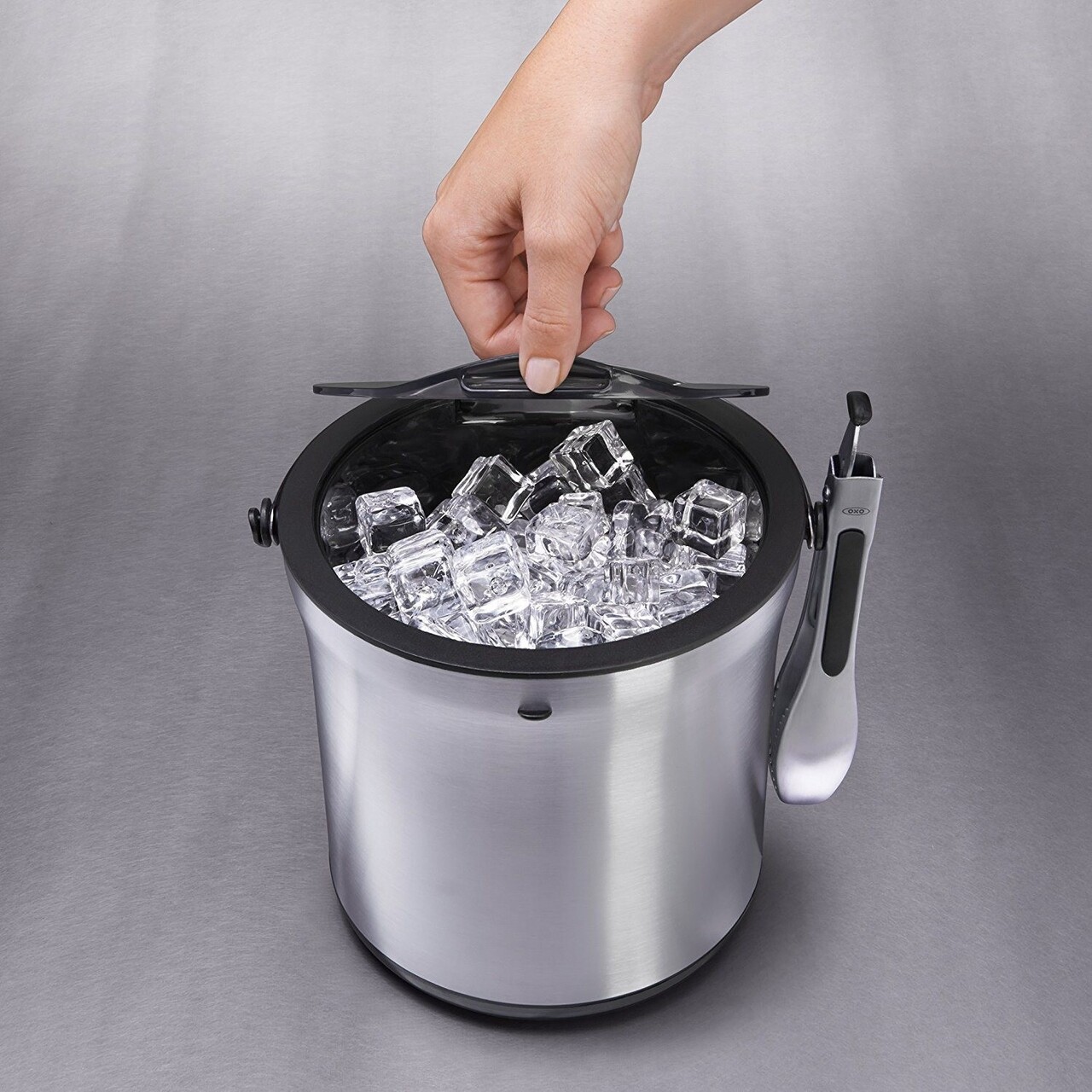 Set galetusa si cleste pentru gheata, inox, "SteeL" - OXO - imagine 4