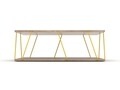 Masuta de cafea Rafevi Tars, 90 x 60 x 30.5 cm, PAL/metal, oak/galben