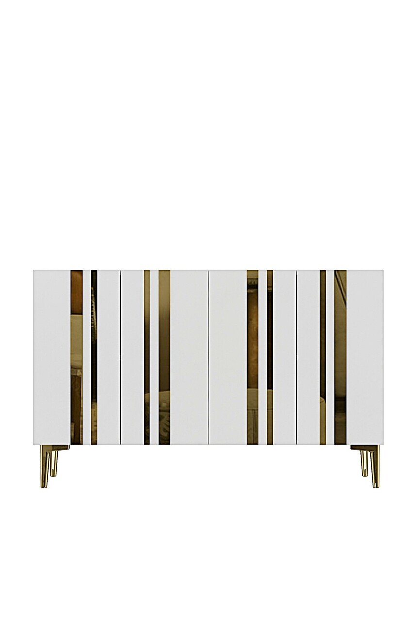 Consola, Hanah Home, Mia 120, 120x75x32 cm, Alb/Auriu — imaginea 4