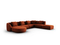 Coltar panoramic dreapta 6 locuri, Tulum, Cosmopolitan Design, 330x255x70 cm, tesatura chenille, teracota