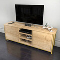 Comoda TV, Retricy, Otis, 140x35.3x50.8 cm, PAL, Aur / Stejar