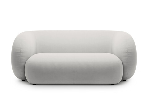 Canapea modulara 2 locuri, Kate, Micadoni, 183x99x76 cm, catifea, gri deschis