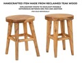 Scaunel Bulat, Mauro Ferretti, 40x40x55 cm, tec reciclat, lucrat manual, model unicat, maro