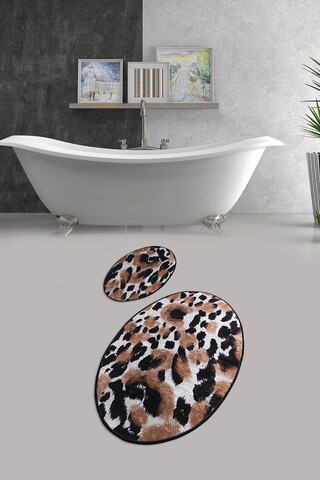 Set covoraș de baie (2 bucăți), chilai, leopard djt, micropoliamida, multicolor