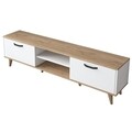 Comoda TV, Wren, A5 - 890, 180 x 48.6 x 35 cm, pal melaminat, alb/nuc