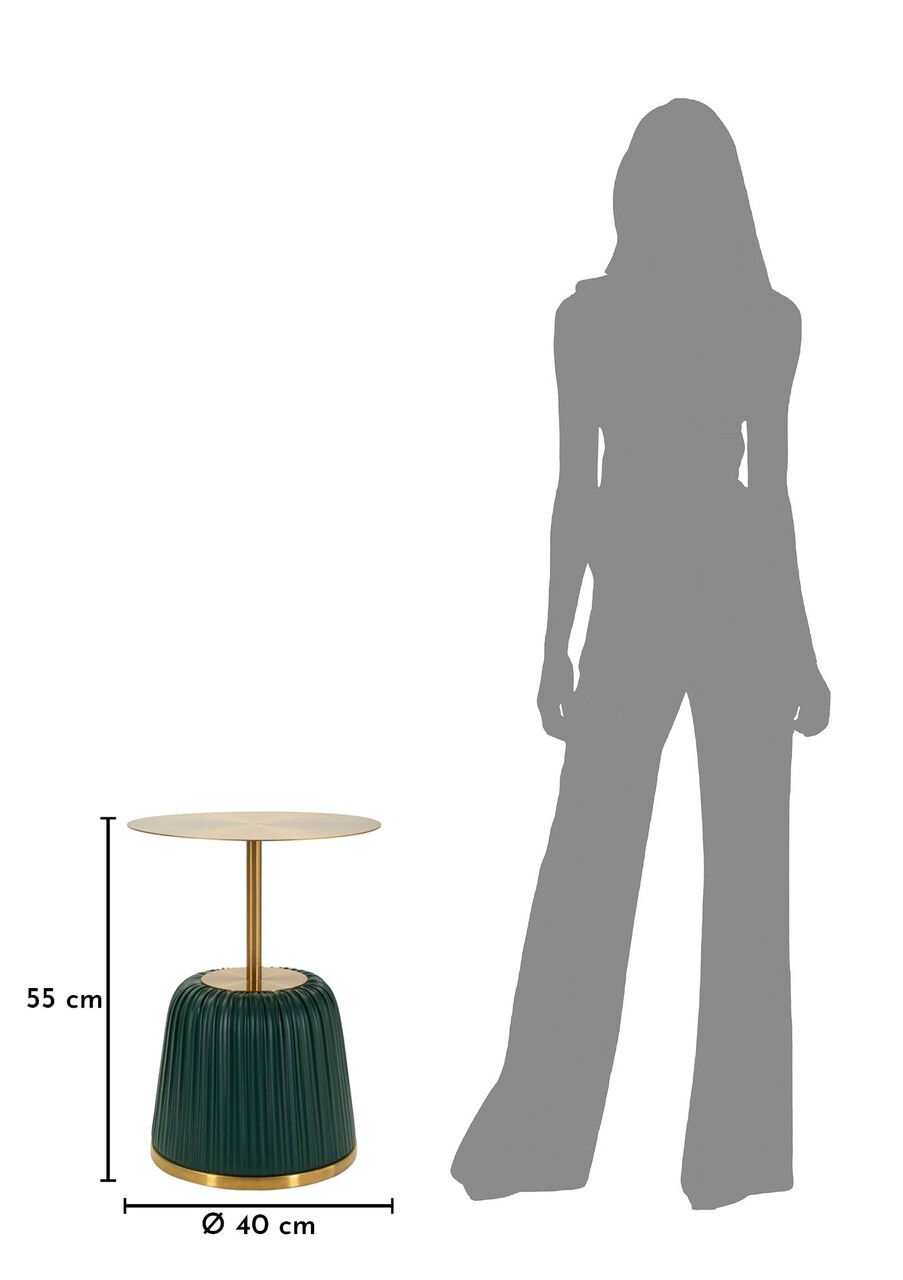 Masuta de cafea, Mauro Ferretti, Egle, 40x55 cm, metal/poliuretan, gri/verde - imagine 3