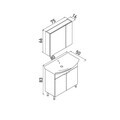 Set Dulap de Baie cu Chiuvetă și Oglindă (2 Piese), Hanah Home, Purus 80, Stejar