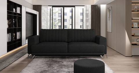 Canapea extensibila 4 locuri ELTAP, SO-ELI-10VER, Elise, 250x95x90 cm, lemn/poliester, negru