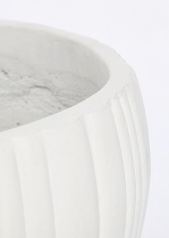 Set ghivece pentru exterior 3 piese Halong Round, Bizzotto, Ø55 x 50 cm, fibra de ciment si argila, alb