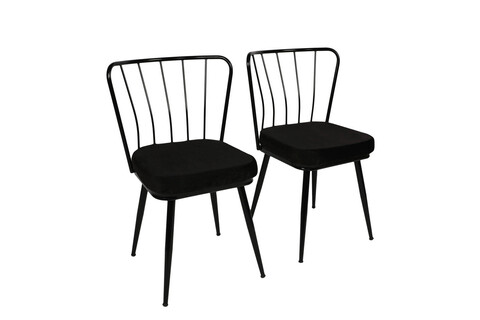 Set scaune (2 bucăți), Nmobb , Yıldız 181, Metal, Negru 181