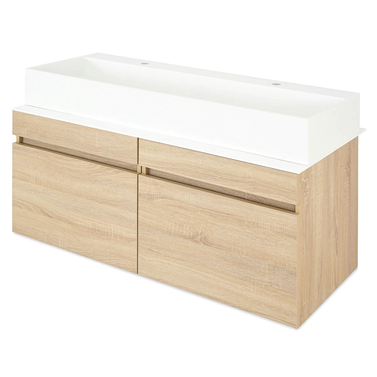 Top pentru masca de lavoar Bath, 120x45x0.6 cm, rasina/marmura, alb