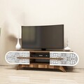 Comoda TV, Hommy Craft, Defne, 145x37x37 cm, PAL, Nuc/Alb
