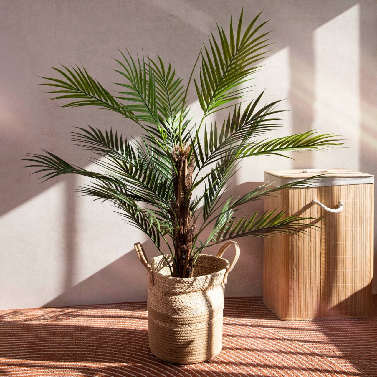Planta artificiala palmier Tropical Zone, Homla, 90 cm, plastic, verde