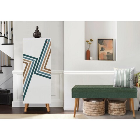 Set de mobilier pentru hol, Hanah Home, Vegas White, Alb/Verde