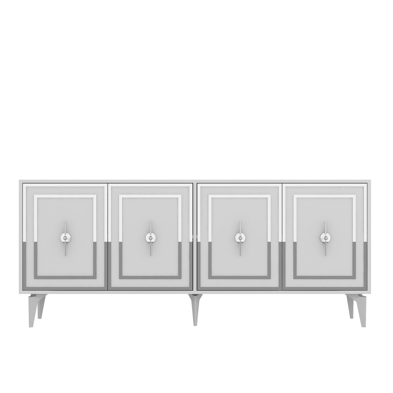 Consola, Hanah Home, Samba, 180x78.6x35 cm, PAL , Alb / Argintiu - view 3