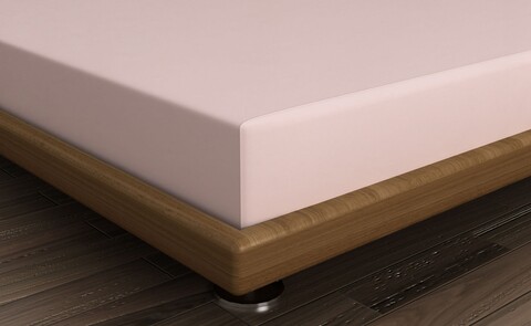 Cearceaf de pat cu elastic, 130×200 cm, 100% bumbac, Patik, Dusty Rose, roz pudra