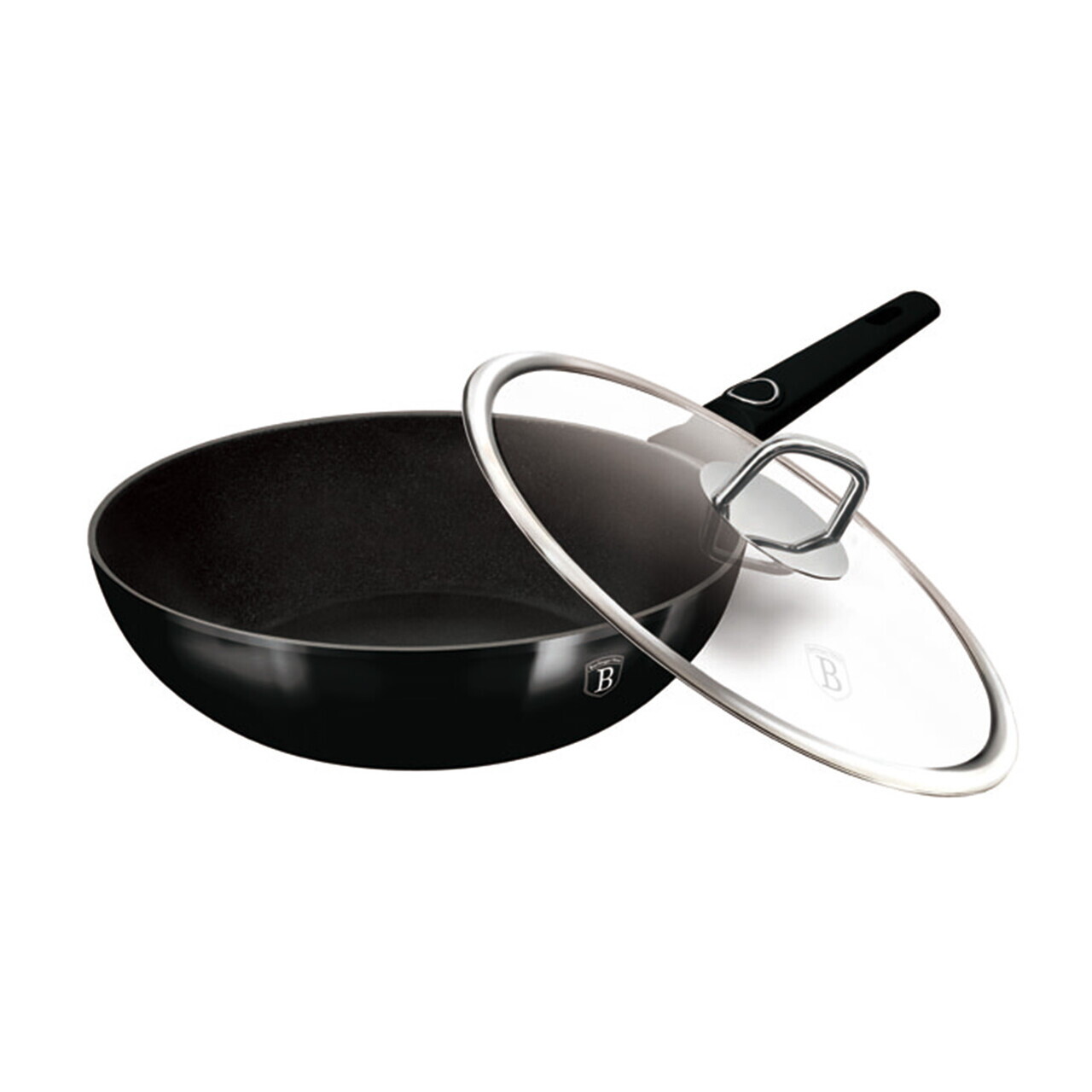 Tigaie Wok cu capac Berlinger Haus, Black Vantage, 28 cm, 3.2 L, aluminiu forjat, negru lucios - imagine 4