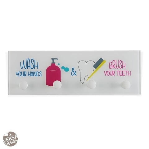 Cuier pentru baie wash   brush, versa, 36x3x12 cm, sticla, alb