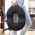 Perna pentru sezut din gel si carbune de bambusCharnut, InnovaGoods, cu husa detasabila, 47 x 34 x 7 cm, negru