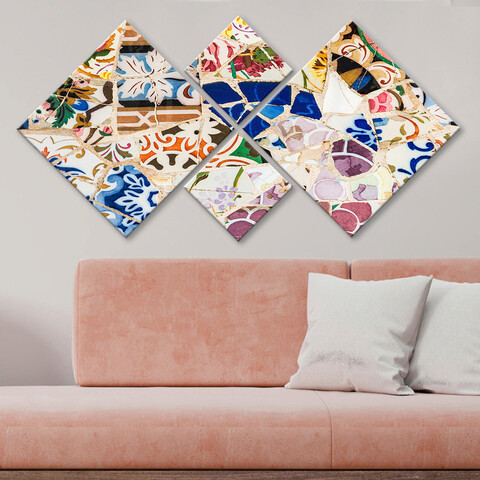 Set 4 tablouri decorative, 4mdf608292041, mdf, imprimat uv, multicolor