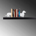 Opritor de carti, Kitap tutucu 4, 43x14x22 cm, Metal, Alb