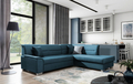Coltar extensibil dreapta 4 locuri ELTAP, BR47, Bergen, 247x214x83 cm, lemn/poliester, albastru