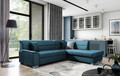 Coltar extensibil dreapta 4 locuri ELTAP, BR47, Bergen, 247x214x83 cm, lemn/poliester, albastru