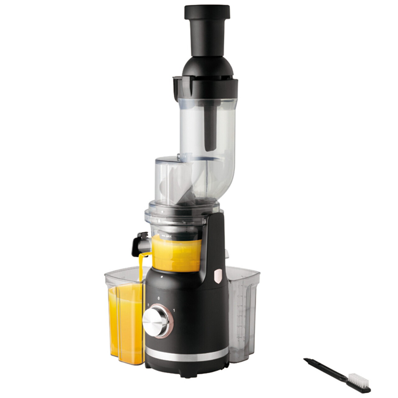 Storcator lent de fructe Berlinger Haus, Black Rose, 300W, 800 ml, inox 18/10, negru/transparent - imagine 4