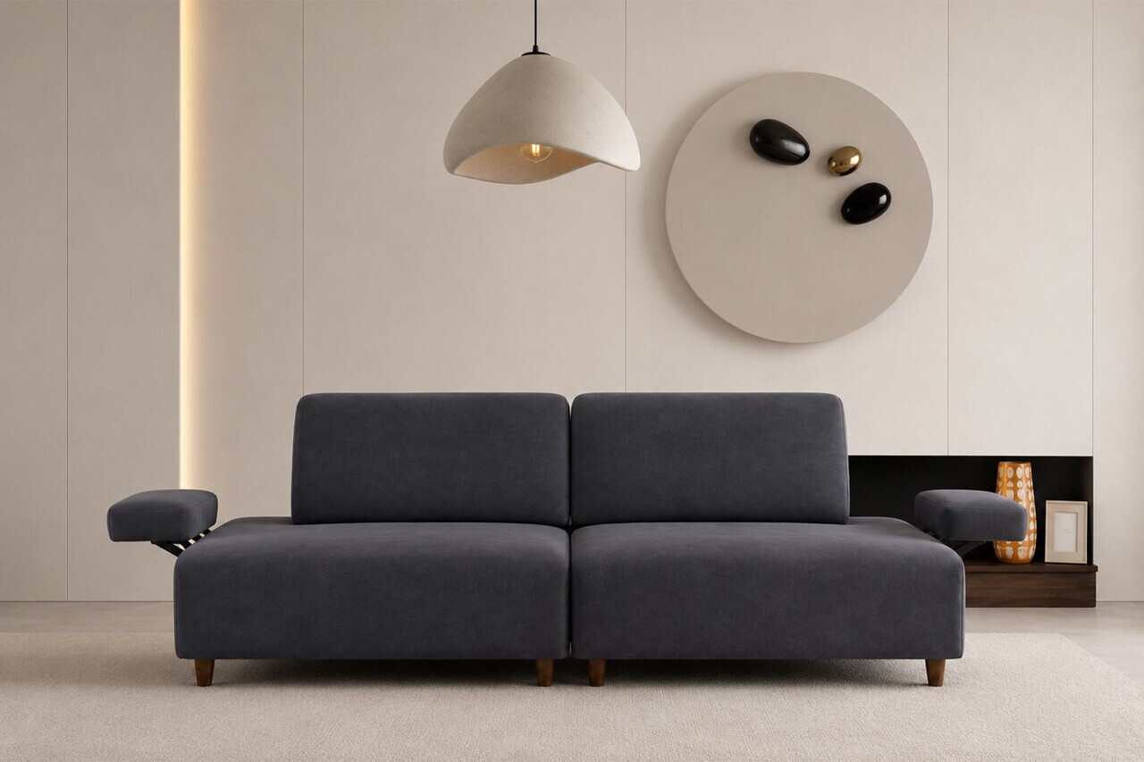 Canapea 3 locuri, Atelier del Sofa, 560ARE5351, Albastru petrol
