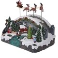 Decoratiune luminoasa Village with Tree, 33.5x22.5x27.5 cm, poliston, multicolor