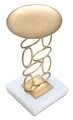 Suport pentru lumanare Bubbles, Mauro Ferretti, 10x10x20 cm, fier/marmura, auriu
