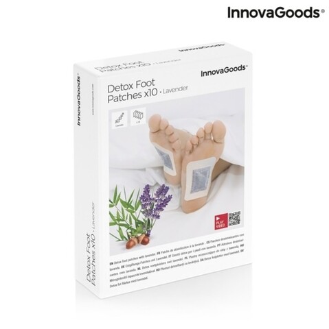 Set 10 plasturi detoxifianti pentru picioare, Lavender InnovaGoods, 10x13 cm