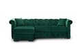 Coltar extensibil cu lada si sezlong stanga, Chester One, L.247 l.171 H.74, stofa, Velvet Louvre Green