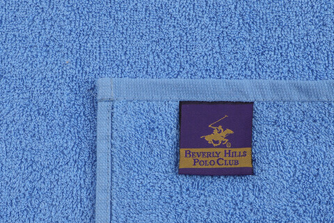Set prosoape de baie 2 piese, Beverly Hills Polo Club, 410, Bumbac, Albastru / Crem