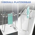 Uscator de rufe pliabil, Maximex, Space Saver, 79x39x94 cm, inox/polipropilena, argintiu mat