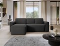 Coltar stanga 4 locuri ELTAP, Ume, 287x190x88 cm, lemn/poliester, gri inchis/gri inchis
