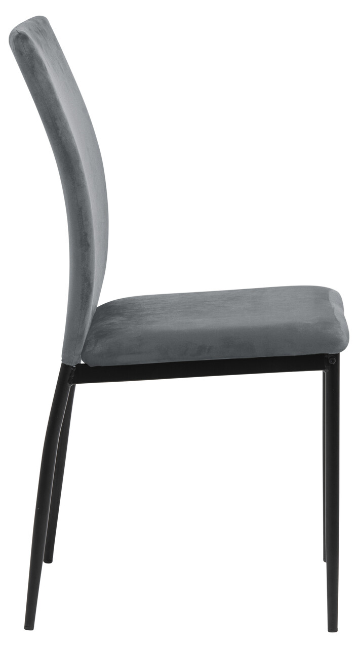 Scaun Demina, Actona, 43.5x53x92 cm, catifea/otel, gri inchis - view 6