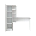 Set birou si biblioteca, Hanah Home, 2129, 143.2x143.2x50 cm, PAL MELAMINAT, Alb