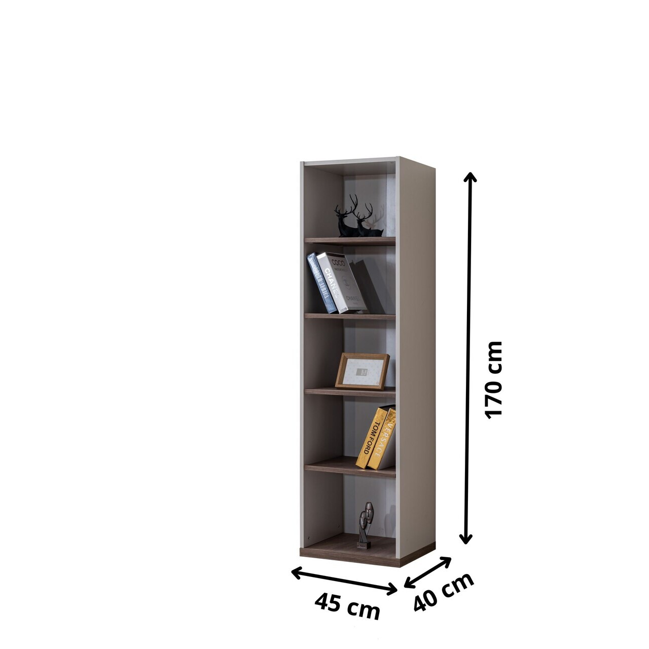 Corp biblioteca, Hanah Home, Milano, 45x170x40 cm, PAL, Alb/Maro - view 6