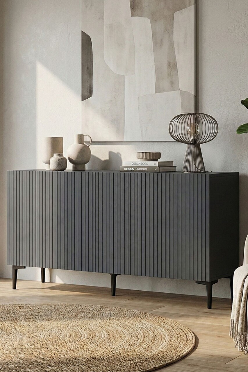 Consola, Hanah Home, Zeynep 180, 180x75x32 cm, Antracit — imaginea 3