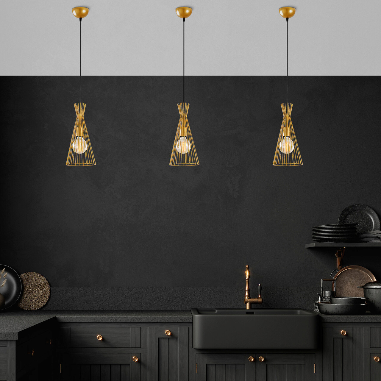 Lustra, Alby, 525NOR1602, Metal, Auriu - 2 | YEO