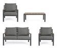 Set mobilier pentru gradina / terasa 4 piese, Ernst, Bizzotto, gri carbune