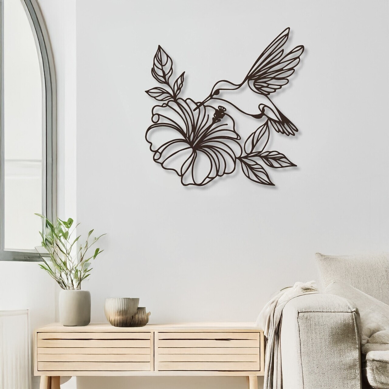 Decoratiune de perete, DCV-1055-MT, Dimensiune: 60 x 60 cm, Negru — imaginea 2