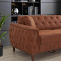 Canapea extensibila cu 3 locuri, Unique Design, 867UNQ1527, Lemn de carpen, Maro