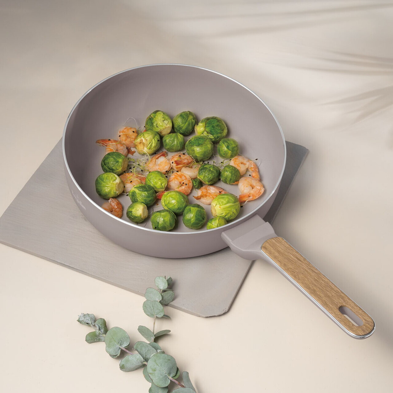 Tigaie flip Berlinger Haus, Taupe Nordic, 26 cm, aluminiu, taupe mat/natur - imagine 6