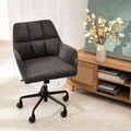 Scaun de birou rotativ Seensa, 67x58x81-89 cm, metal/poliester, gri
