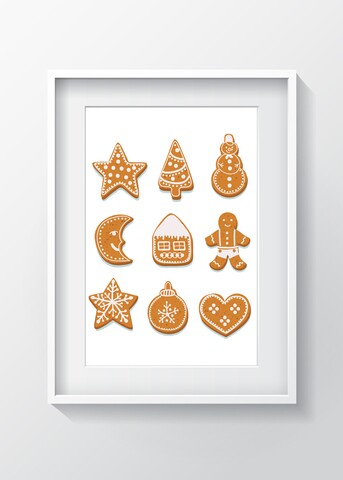 Tablou decorativ gingerbread, oyo kids, 29x24 cm, lemn/mdf, multicolor