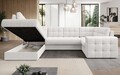 Coltar extensibil stanga 5 locuri ELTAP, LT-01ROY, Blewett, 299x198x82 cm, lemn/poliester, alb